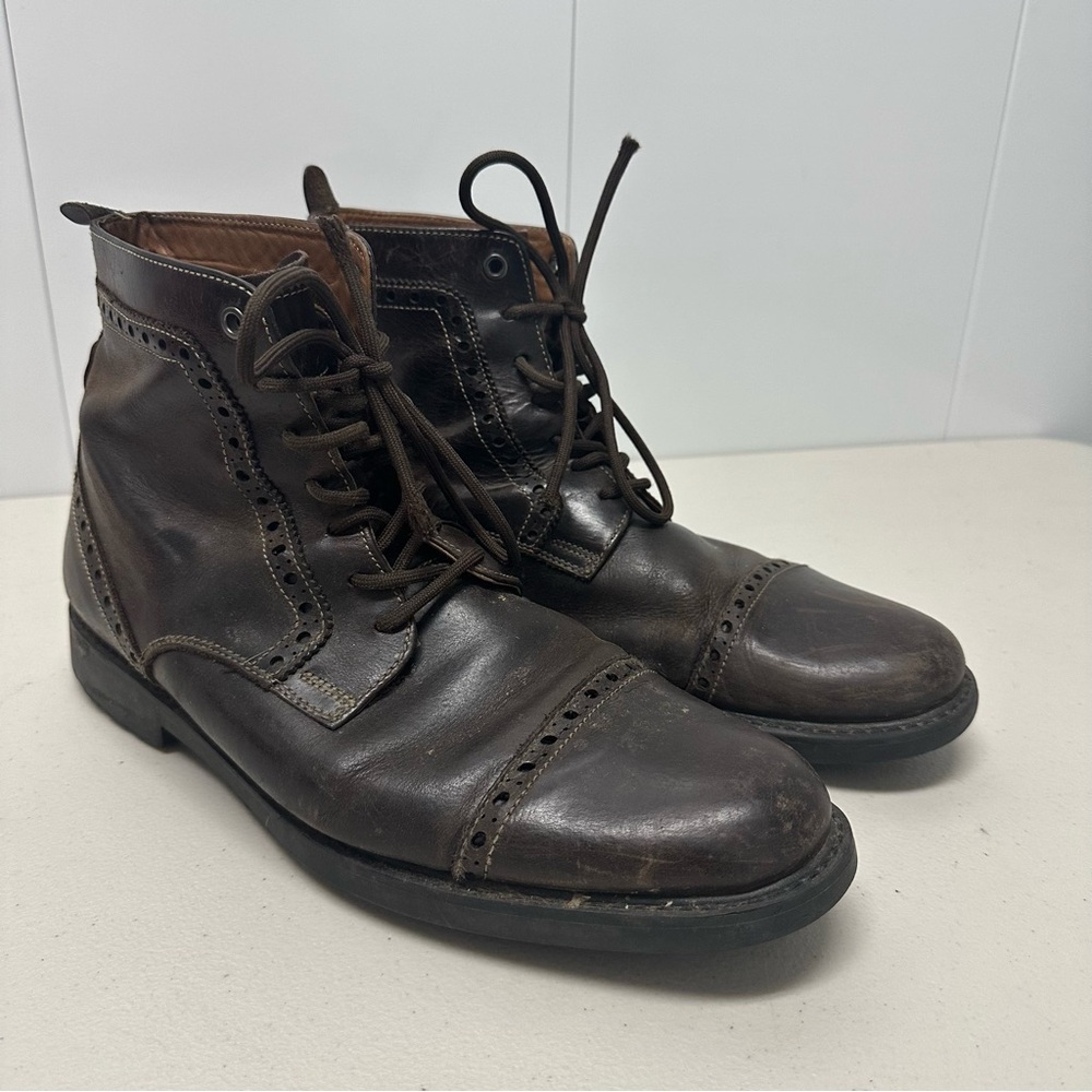 Clarks Montacute Men's Brown Leather Cap Toe Boots - Size 13